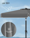 Patio Umbrella - 2 x 1.5m - Steel Frame - UPF 50+ - 30° Tilt in 2 Directions