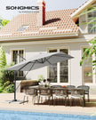 Cantilever Garden Parasol – Fabric – Dove Grey – UPF 50+, 360° Swivel, Seamless Tilt, Crank Mechanism