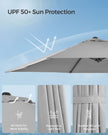 Cantilever Garden Parasol – Fabric – Dove Grey – UPF 50+, 360° Swivel, Seamless Tilt, Crank Mechanism