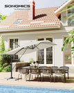 Cantilever Garden Parasol – Fabric – 2.7 x 2.7 m – UPF 50+, 360° Swivel, Seamless Tilt, Crank Mechanism