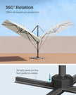Cantilever Garden Parasol – Fabric – 2.7 x 2.7 m – UPF 50+, 360° Swivel, Seamless Tilt, Crank Mechanism