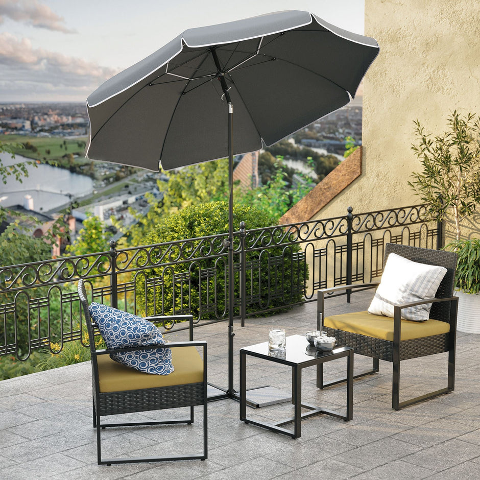 Beach Umbrella – Polyester – Taupe – Portable with UPF 50+ Sun Protection and Tilt Mechanism