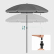 Beach Umbrella – Polyester – Taupe – Portable with UPF 50+ Sun Protection and Tilt Mechanism
