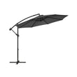 Cantilever Garden Parasol – Fabric – Grey – 3 m with Crank and UPF 50+ Sun Protection