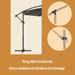 Cantilever Garden Umbrella – Fabric – Grey – 3 m with Offset Design and UPF 50+ Protection