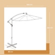 Cantilever Garden Umbrella – Fabric – Grey – 3 m with Offset Design and UPF 50+ Protection