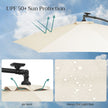 Cantilever Garden Parasol – Fabric – Red – Solar-Powered LED Lights, UPF 50+ Protection