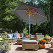 Wooden Patio Umbrella – Wood – Beige – UV Protection UPF 50+ with Tilt Feature