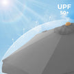 Wooden Patio Umbrella – Wood – Beige – UV Protection UPF 50+ with Tilt Feature