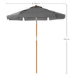 Wooden Patio Umbrella – Wood – Beige – UV Protection UPF 50+ with Tilt Feature