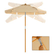 Garden Parasol – Wood – Beige – 2m with UPF 50+ Protection and Tilt Feature