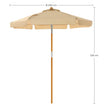 Garden Parasol – Wood – Beige – 2m with UPF 50+ Protection and Tilt Feature