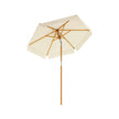 Garden Parasol – Wooden – Beige – 2m with UPF 50+ Protection and Tilt Feature