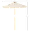 Garden Parasol – Wooden – Beige – 2m with UPF 50+ Protection and Tilt Feature