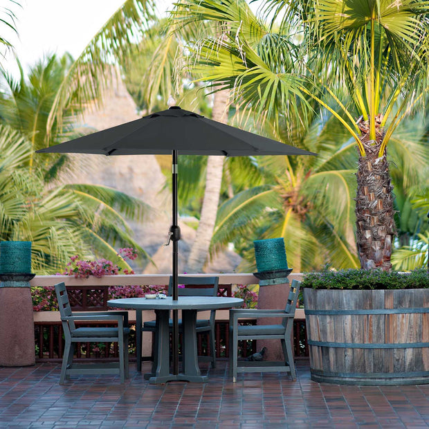 Adjustable Parasol Umbrella – Metal – Grey – 2 m with UPF 50+ Protection and Tiltable Feature