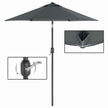 Adjustable Parasol Umbrella – Metal – Grey – 2 m with UPF 50+ Protection and Tiltable Feature