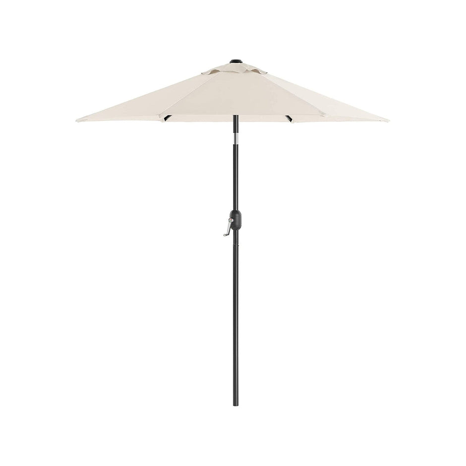 Parasol Umbrella – Metal – Grey – UPF 50+ Protection, Tiltable, 2 m