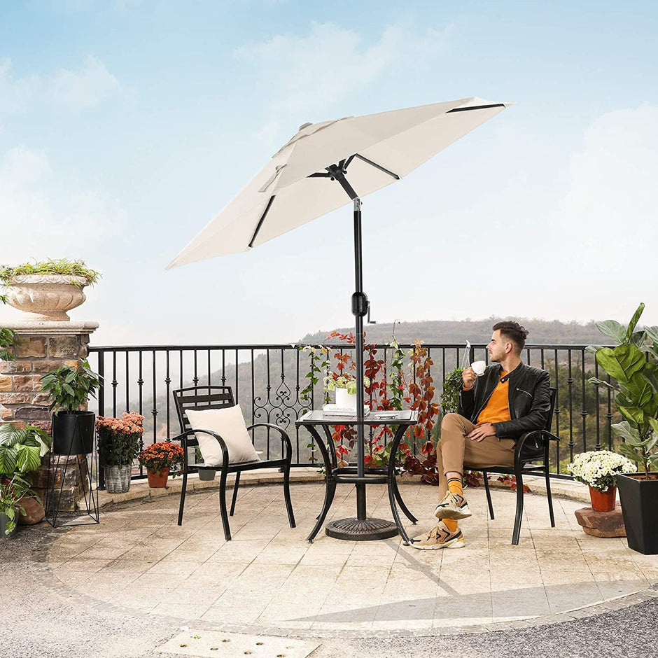 Parasol Umbrella – Metal – Grey – UPF 50+ Protection, Tiltable, 2 m