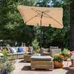 Rectangular Garden Parasol – Polyester – Taupe – UV50+ with Tilt Mechanism and Carry Bag