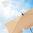 Rectangular Garden Parasol – Polyester – Taupe – UV50+ with Tilt Mechanism and Carry Bag