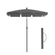 Rectangular Parasol – Polyester – Grey – Adjustable with Tilt Mechanism and Carry Bag