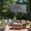 Rectangular Parasol – Polyester – Grey – Adjustable with Tilt Mechanism and Carry Bag