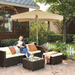 Rectangular Parasol – Wooden – Taupe – Tilt Mechanism for Patio and Balcony