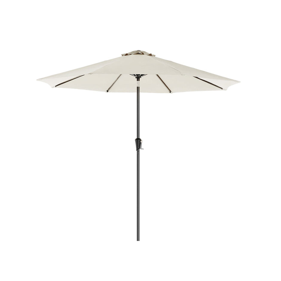 Garden Parasol Umbrella – Polyester – Grey – UPF 50+, Octagonal Canopy with Tilt and Crank Mechanism