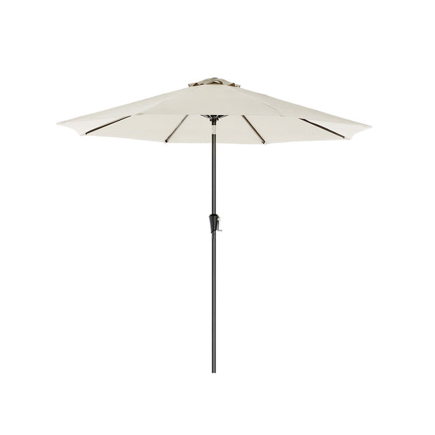 Garden Parasol Umbrella – Polyester – Grey – UPF 50+, Octagonal Canopy with Tilt and Crank Mechanism