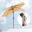 Garden Parasol Umbrella – Polyester – Grey – 2.7 m with Tilt and Crank Mechanism, UPF 50+