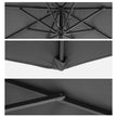Garden Parasol Umbrella – Polyester – Grey – UPF 50+, Tilt and Crank Mechanism