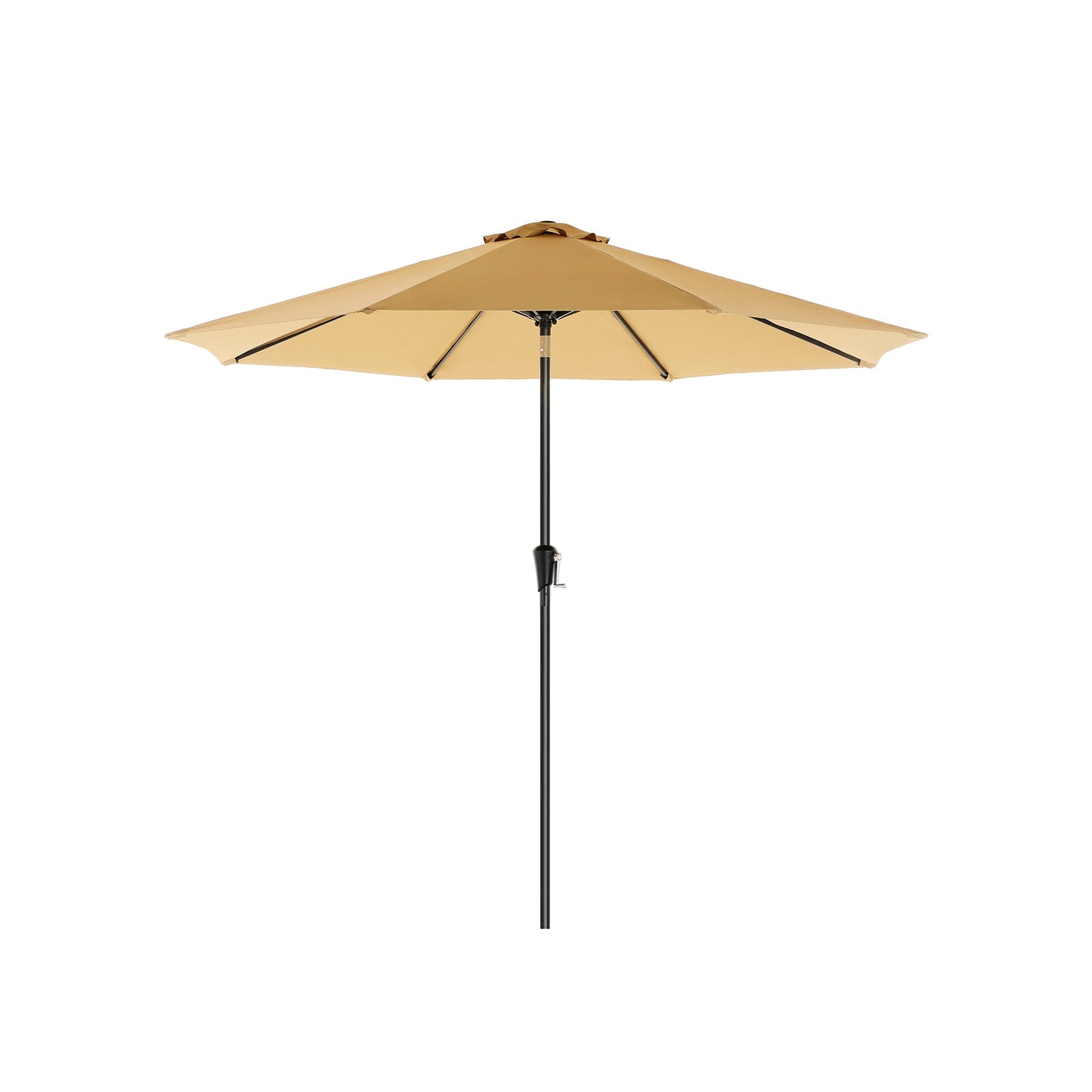 Patio Parasol – Polyester – Beige – Octagonal Canopy with Tilt and Crank Mechanism, UV50+ Sun Shade