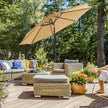 Patio Parasol – Polyester – Beige – Octagonal Canopy with Tilt and Crank Mechanism, UV50+ Sun Shade