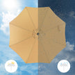 Patio Parasol – Polyester – Beige – Octagonal Canopy with Tilt and Crank Mechanism, UV50+ Sun Shade