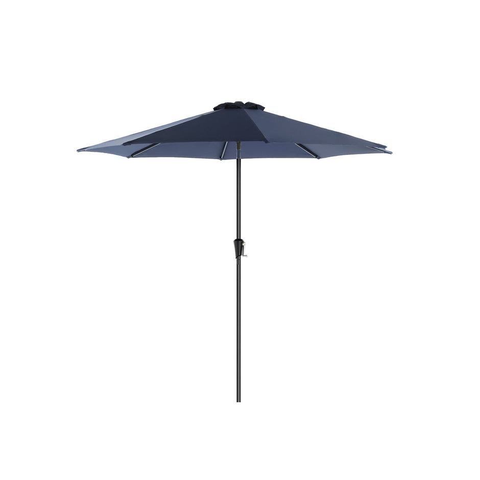 Parasol Umbrella – Polyester – Blue – UV50+, Octagonal Canopy, Tilt and Crank Mechanism