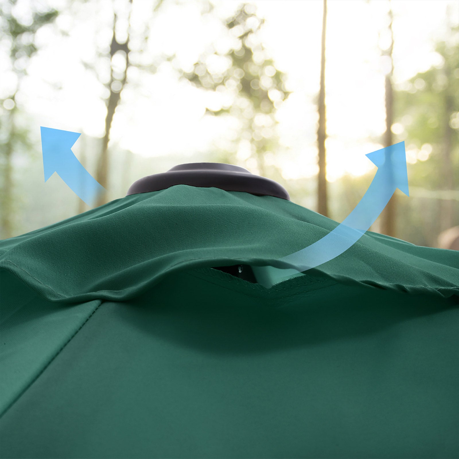 Adjustable Parasol Umbrella – Polyester – Green – UV50+, Tilt and Crank Mechanism, 300 cm Canopy