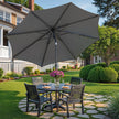 Outdoor Umbrella – Fabric – Grey – UPF 50+ Sun Shade with Double-Sided 30° Tilt