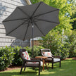 Outdoor Umbrella – Fabric – Grey – UPF 50+ Sun Shade with Double-Sided 30° Tilt
