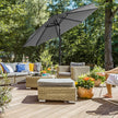 Outdoor Parasol – Polyester – Grey – UV50+, Octagonal Canopy with Tilt and Crank Mechanism, Ø 300 cm