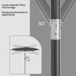 Outdoor Umbrella – Fabric – Grey – UPF 50+ Sun Shade with Double-Sided 30° Tilt