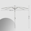 Outdoor Umbrella – Fabric – Grey – UPF 50+ Sun Shade with Double-Sided 30° Tilt