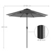 Outdoor Parasol – Polyester – Grey – UV50+, Octagonal Canopy with Tilt and Crank Mechanism, Ø 300 cm