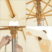 Garden Umbrella – Wooden – Taupe – Octagonal with Tilt Mechanism and Sun Protection