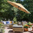 Garden Parasol – Fabric – Taupe – 3 m with Solar-Powered LED Lights and UPF 50+ Protection