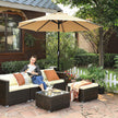 Garden Parasol – Fabric – Taupe – 3 m with Solar-Powered LED Lights and UPF 50+ Protection