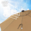 Garden Parasol – Fabric – Taupe – 3 m with Solar-Powered LED Lights and UPF 50+ Protection