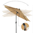 Garden Parasol – Fabric – Taupe – 3 m with Solar-Powered LED Lights and UPF 50+ Protection