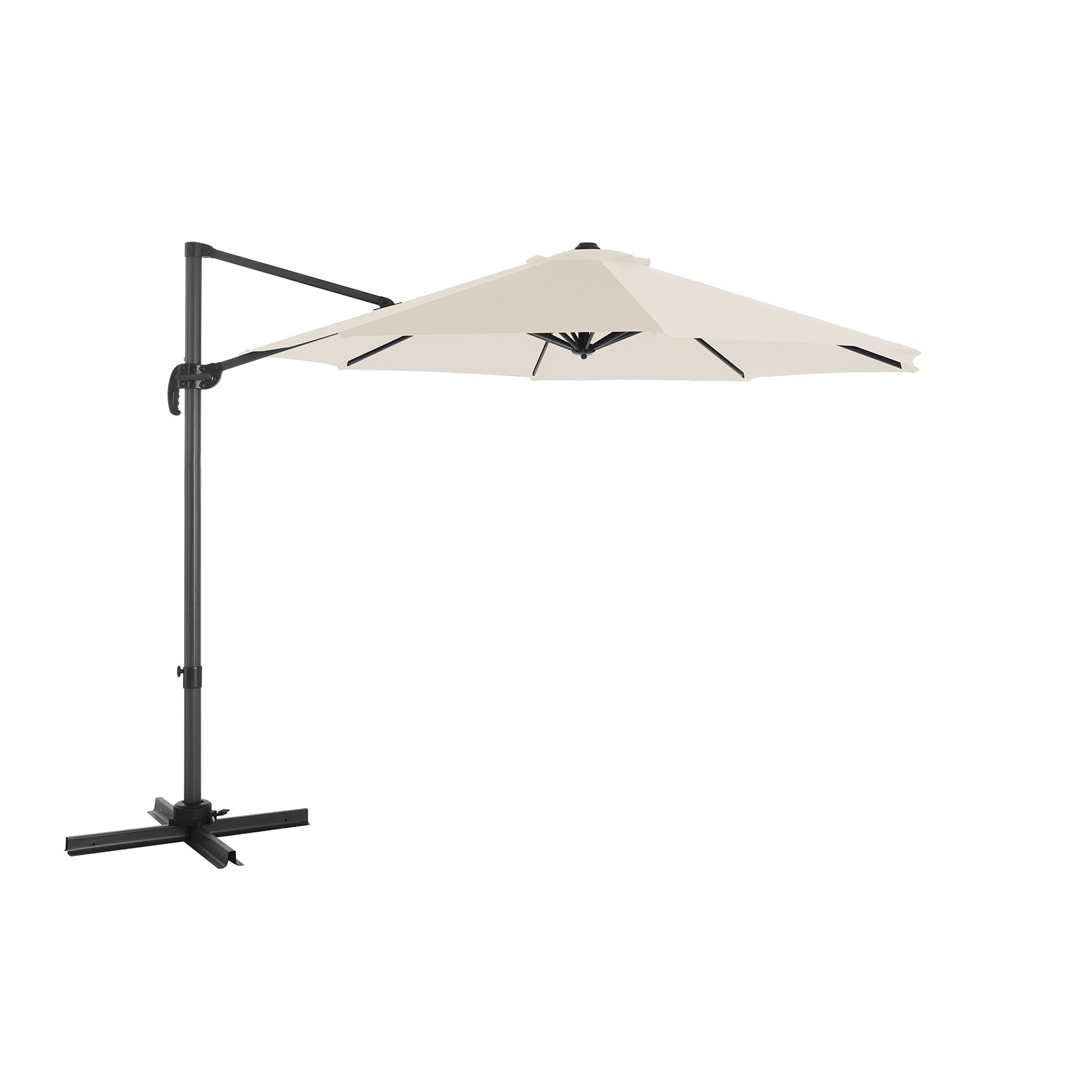 Cantilever Parasol – Fabric – Beige – 360° Rotation, Adjustable Tilt, UPF 50+ Protection