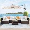 Cantilever Parasol – Fabric – Beige – 360° Rotation, Adjustable Tilt, UPF 50+ Protection