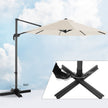 Cantilever Parasol – Fabric – Beige – 360° Rotation, Adjustable Tilt, UPF 50+ Protection